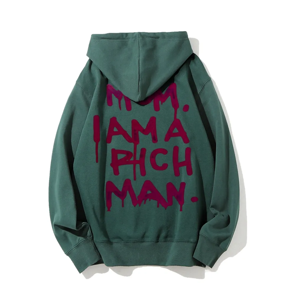 Mens MOM I AM A RICH MAN Graphic Hoodies