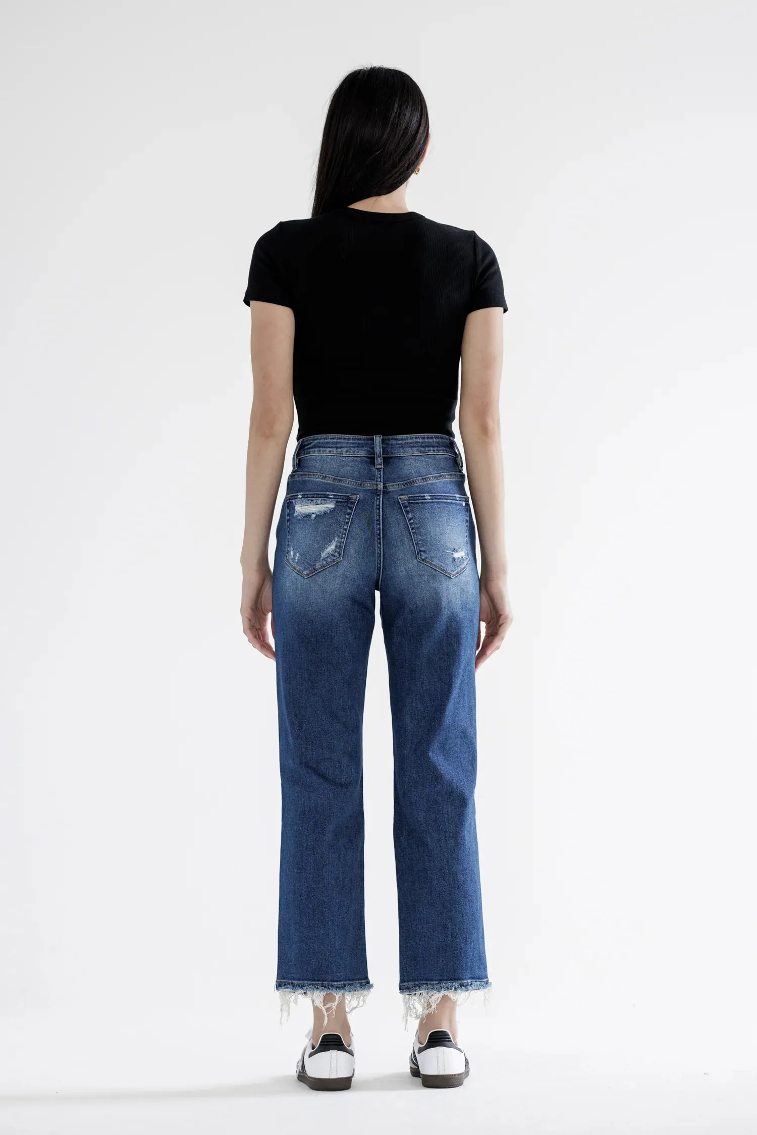 Mica Denim - High Rise Straight Crop - MDP-T3014M