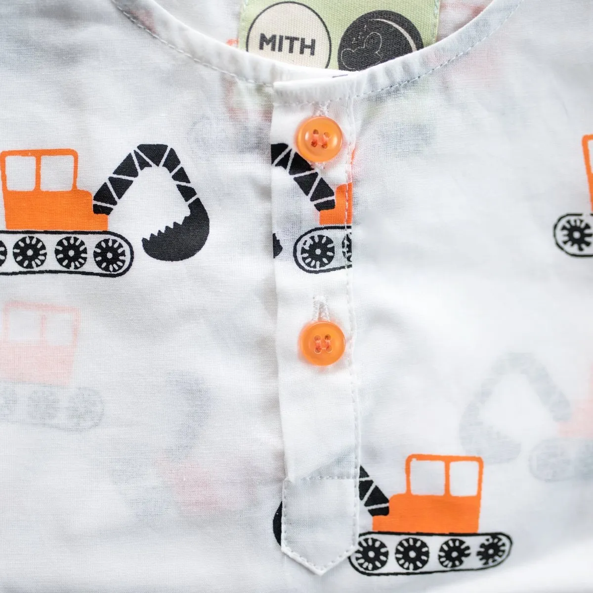 Mighty Bulldozer- Unisex Kids Cotton Nightwear