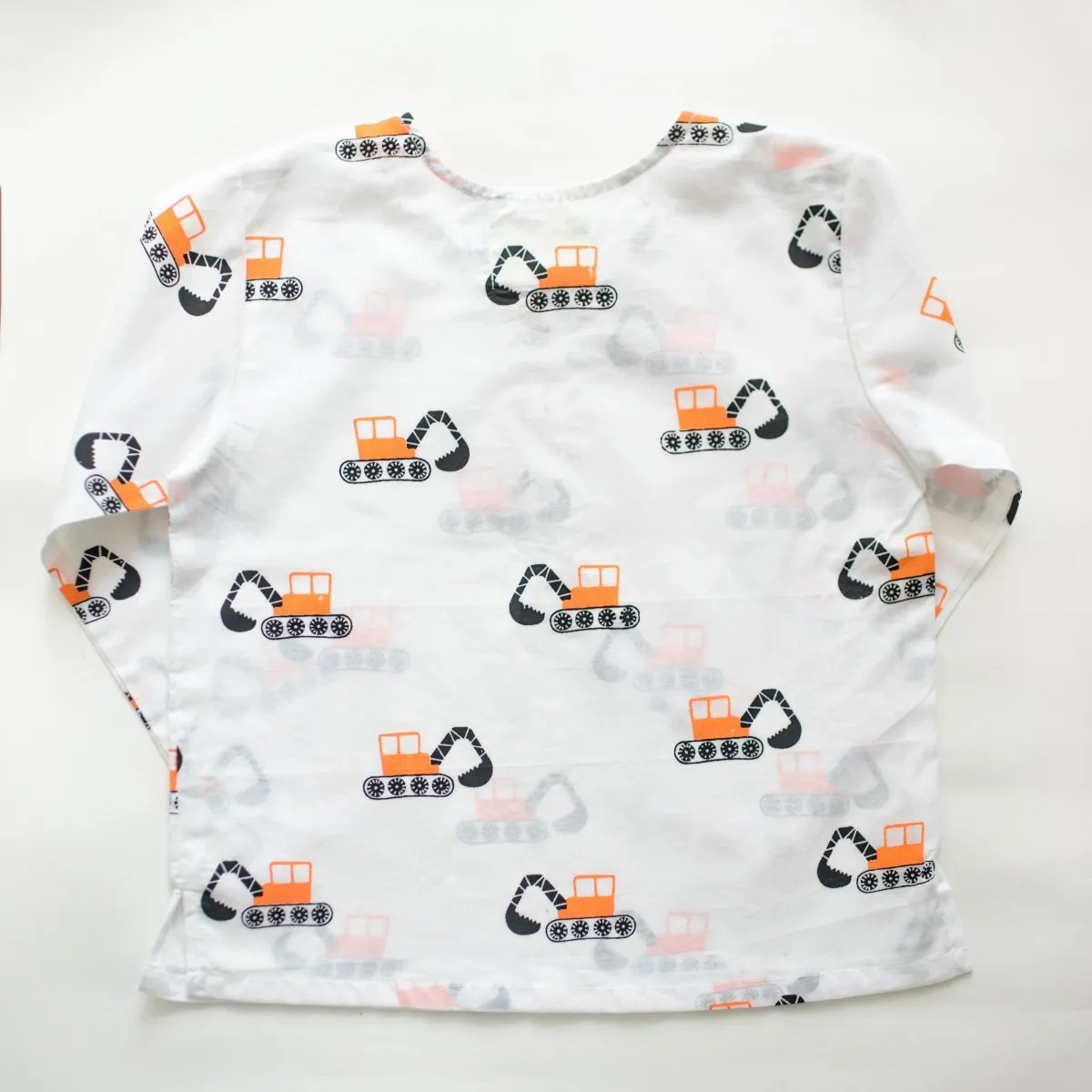 Mighty Bulldozer- Unisex Kids Cotton Nightwear