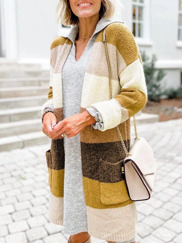 Mustard Color Block Cardigan