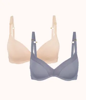 No-Wire Push-Up Bra Bundle: Toasted Almond/Smoke