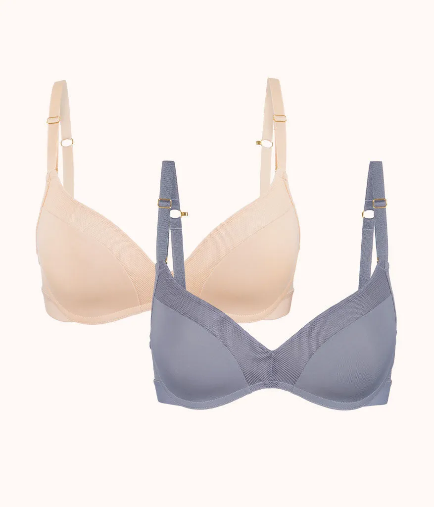 No-Wire Push-Up Bra Bundle: Toasted Almond/Smoke