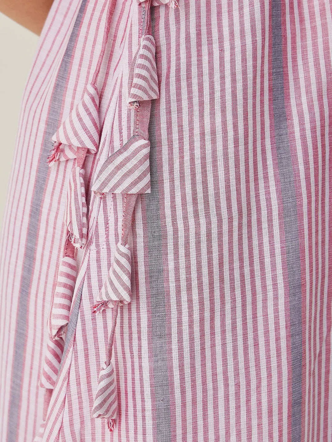 Pink and Grey Striped Nightdress