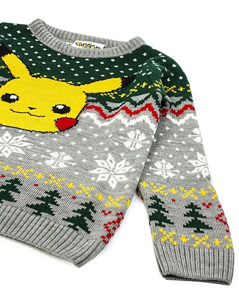 Pokemon Pikachu Kids Knitted Winter Jumper