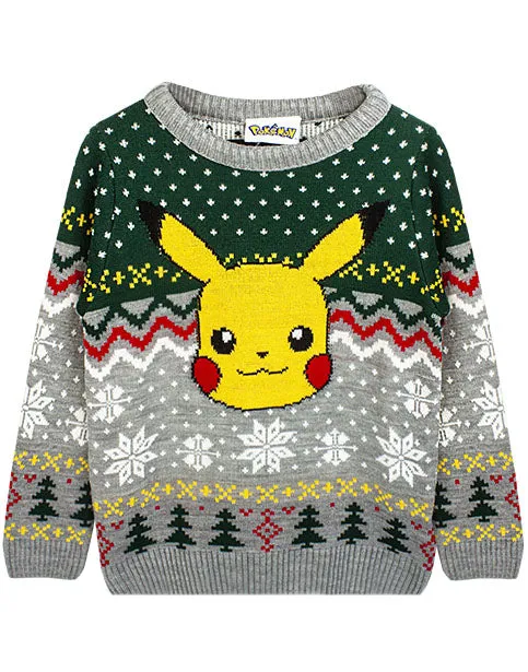 Pokemon Pikachu Kids Knitted Winter Jumper