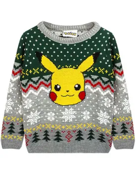 Pokemon Pikachu Kids Knitted Winter Jumper