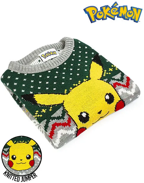 Pokemon Pikachu Kids Knitted Winter Jumper