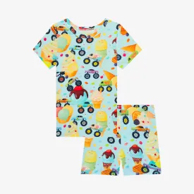 Posh Peanut Monster Trucks Basic Short Sleeve & Short Length Pajama