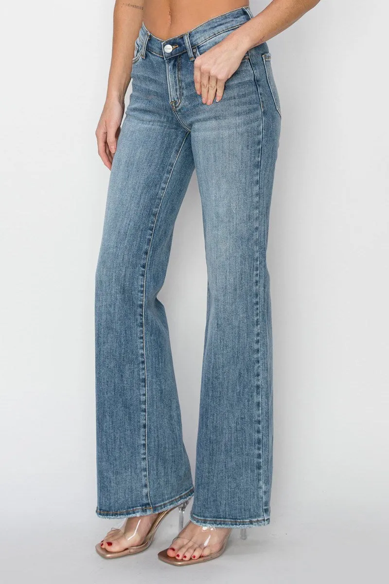 Risen Jeans - Dipped V Wide Leg Jeans - RDP5276