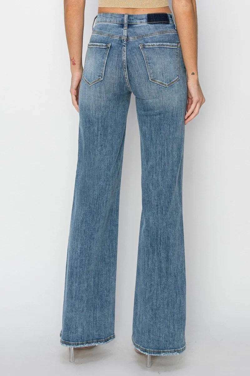 Risen Jeans - Dipped V Wide Leg Jeans - RDP5276