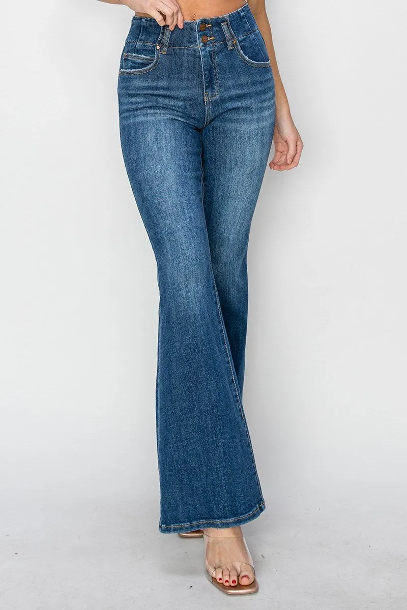 Risen Jeans - High Rise Seam Detailed Flare Jeans - RDP5668