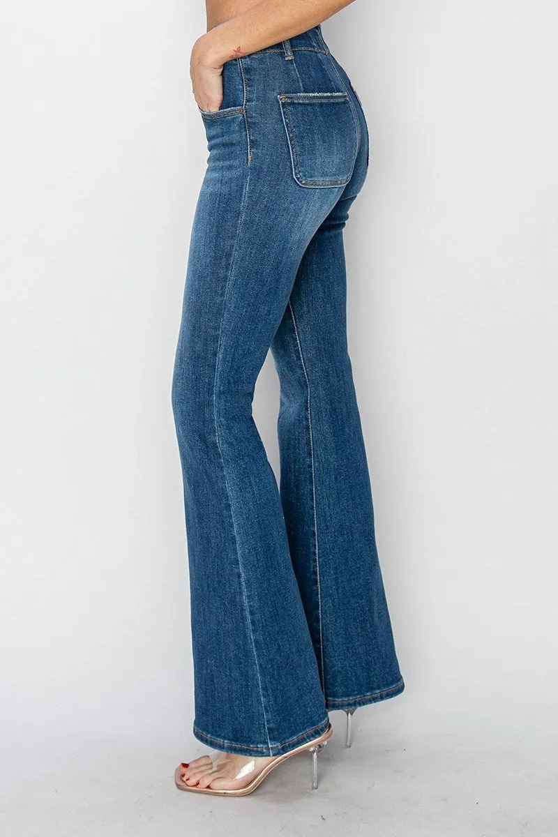 Risen Jeans - High Rise Seam Detailed Flare Jeans - RDP5668