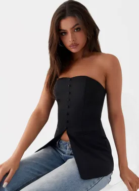 Riveria Strapless Top - Black