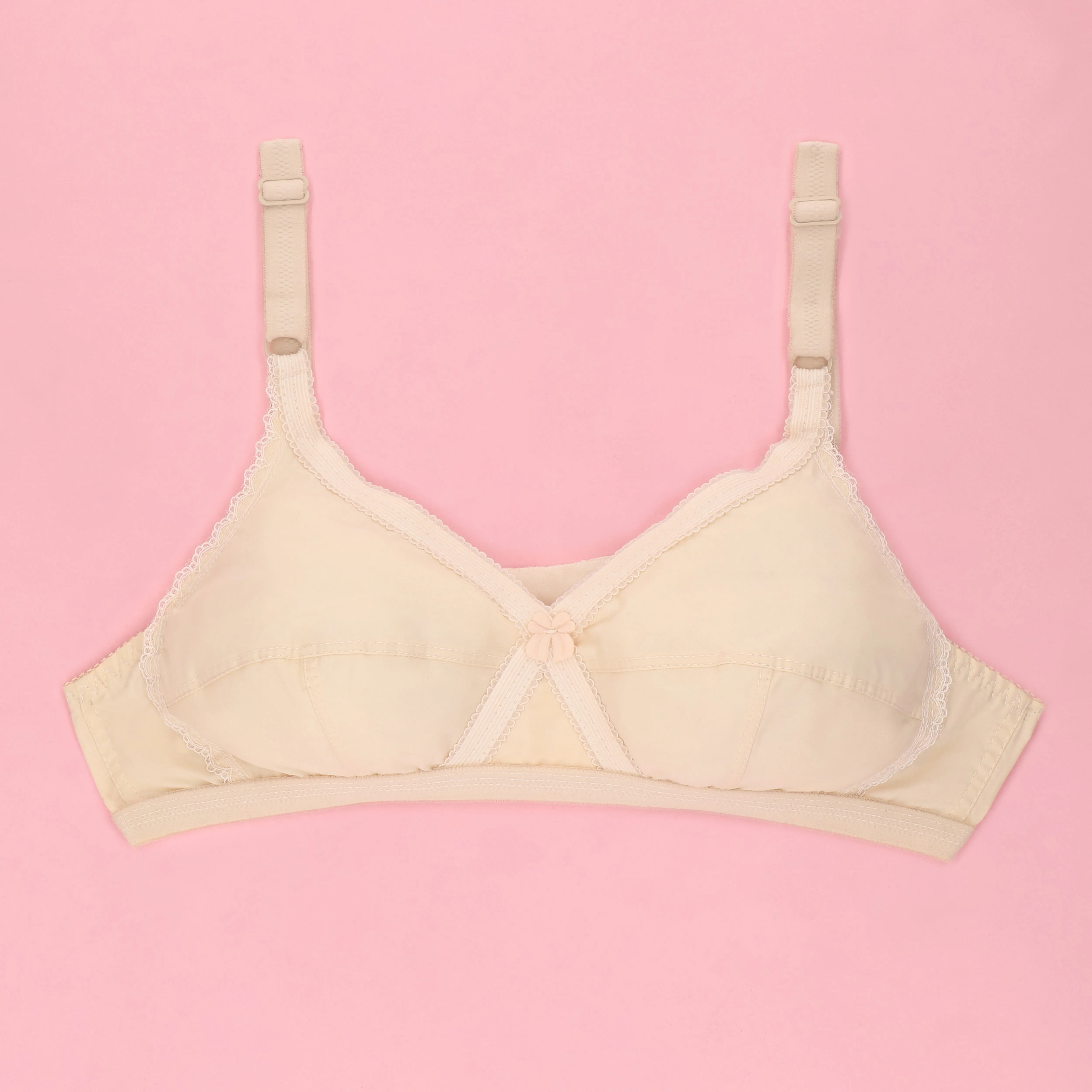 Sajiero Cross Plain Casual Non Padded Wireless Bra