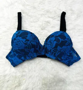 Sajiero Spark Blue Floral Casual Padded Bra