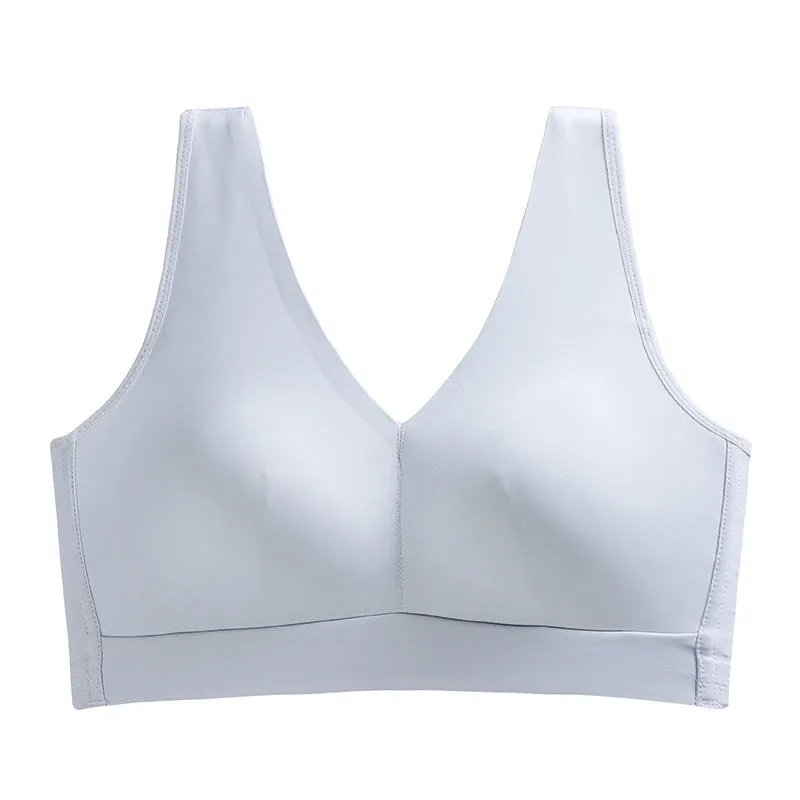 Smooth seamless underwear for women, thin style, large breasts, small breasts, side breasts, no steel ring, anti-sagging bra, sports bra, large size