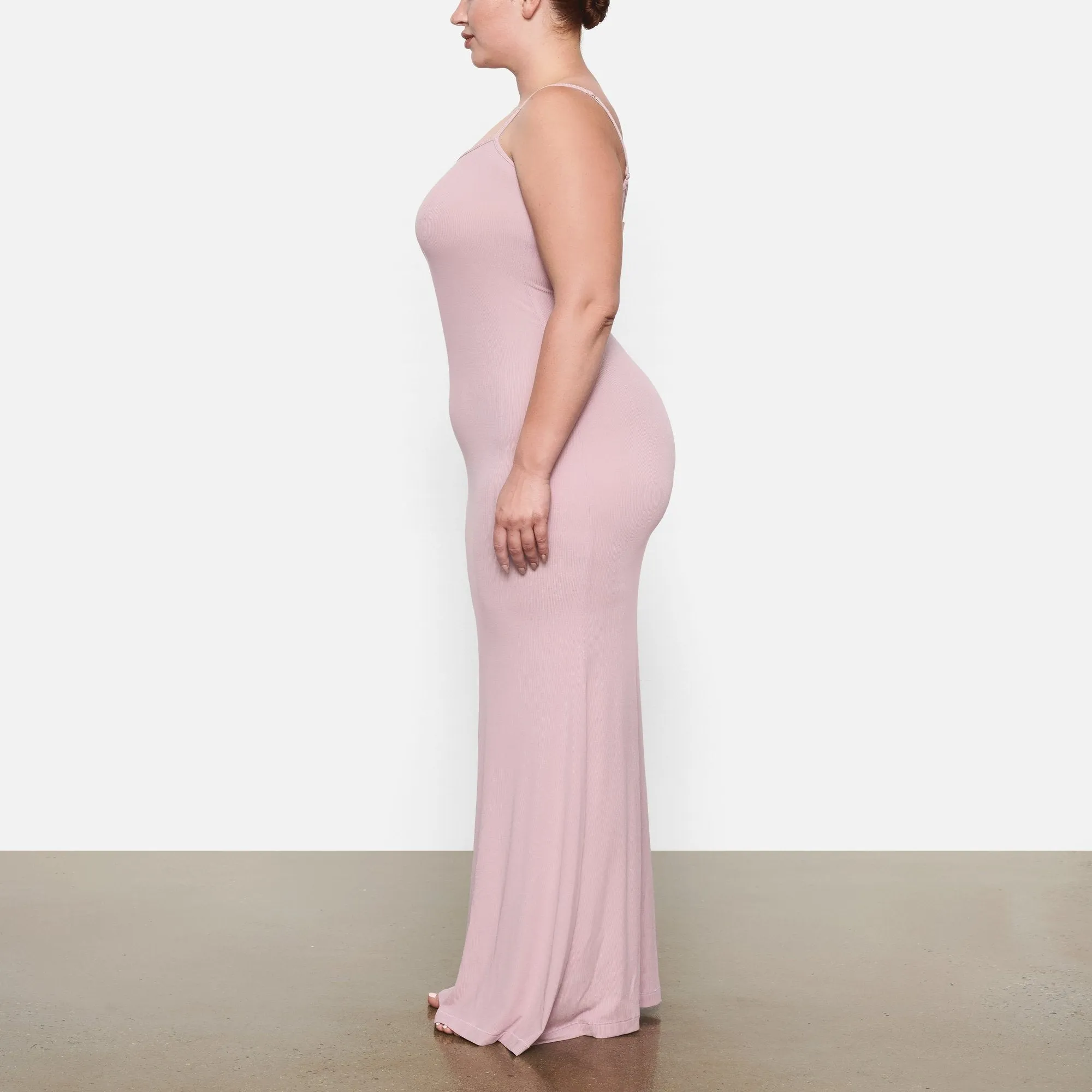 SOFT LOUNGE LONG SLIP DRESS | ORCHID