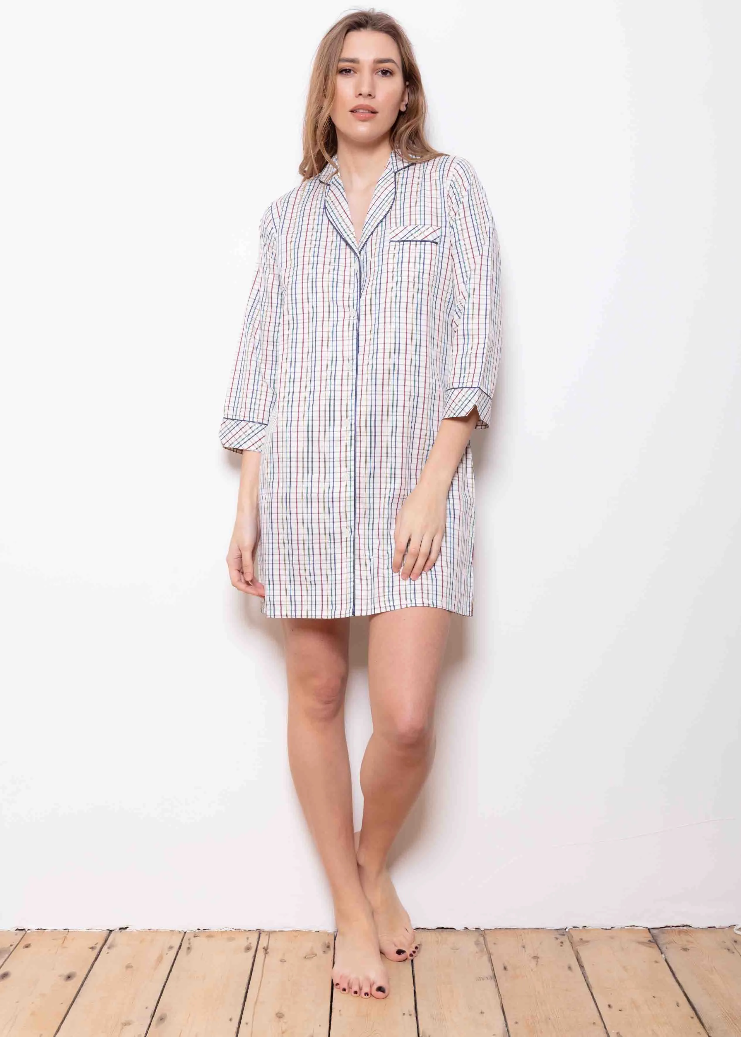 Tess Cotton 3/4 Sleeve VELCRO® Brand Fastening Nightdress