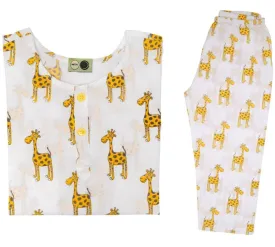 The Curious Giraffe- Unisex Kids Cotton Nightwear