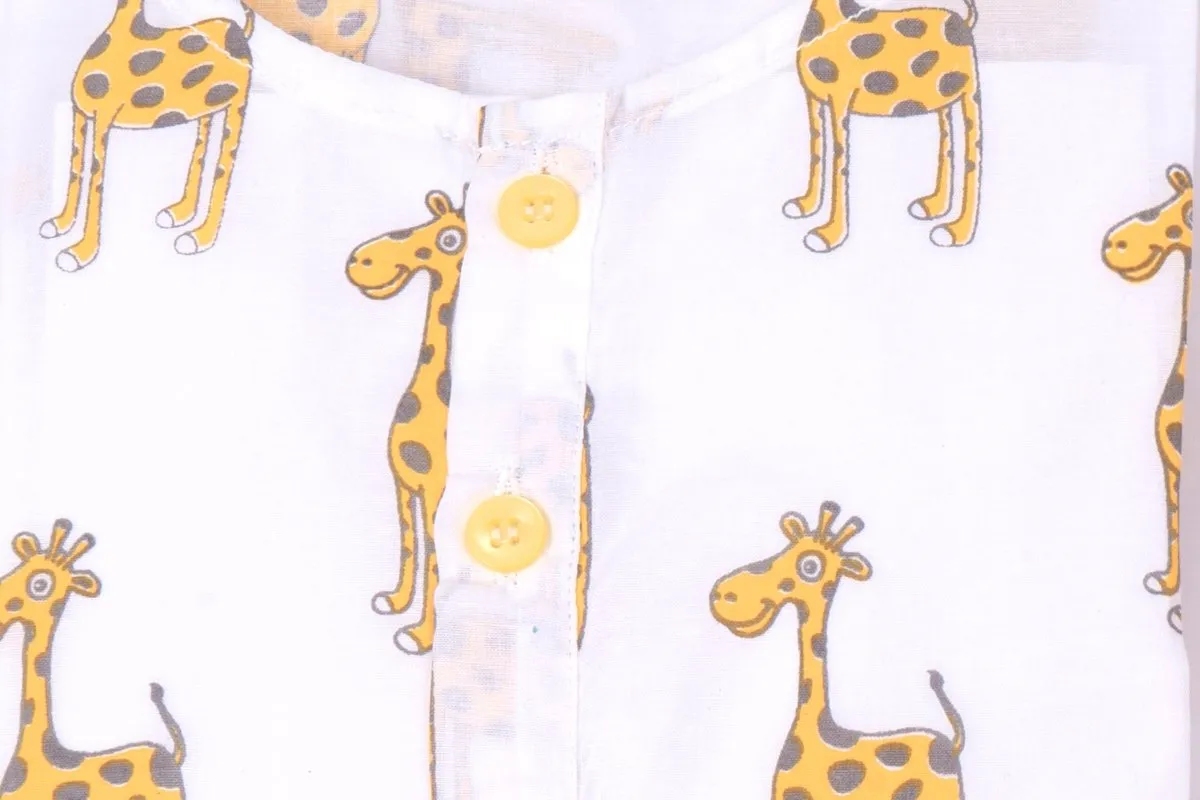 The Curious Giraffe- Unisex Kids Cotton Nightwear