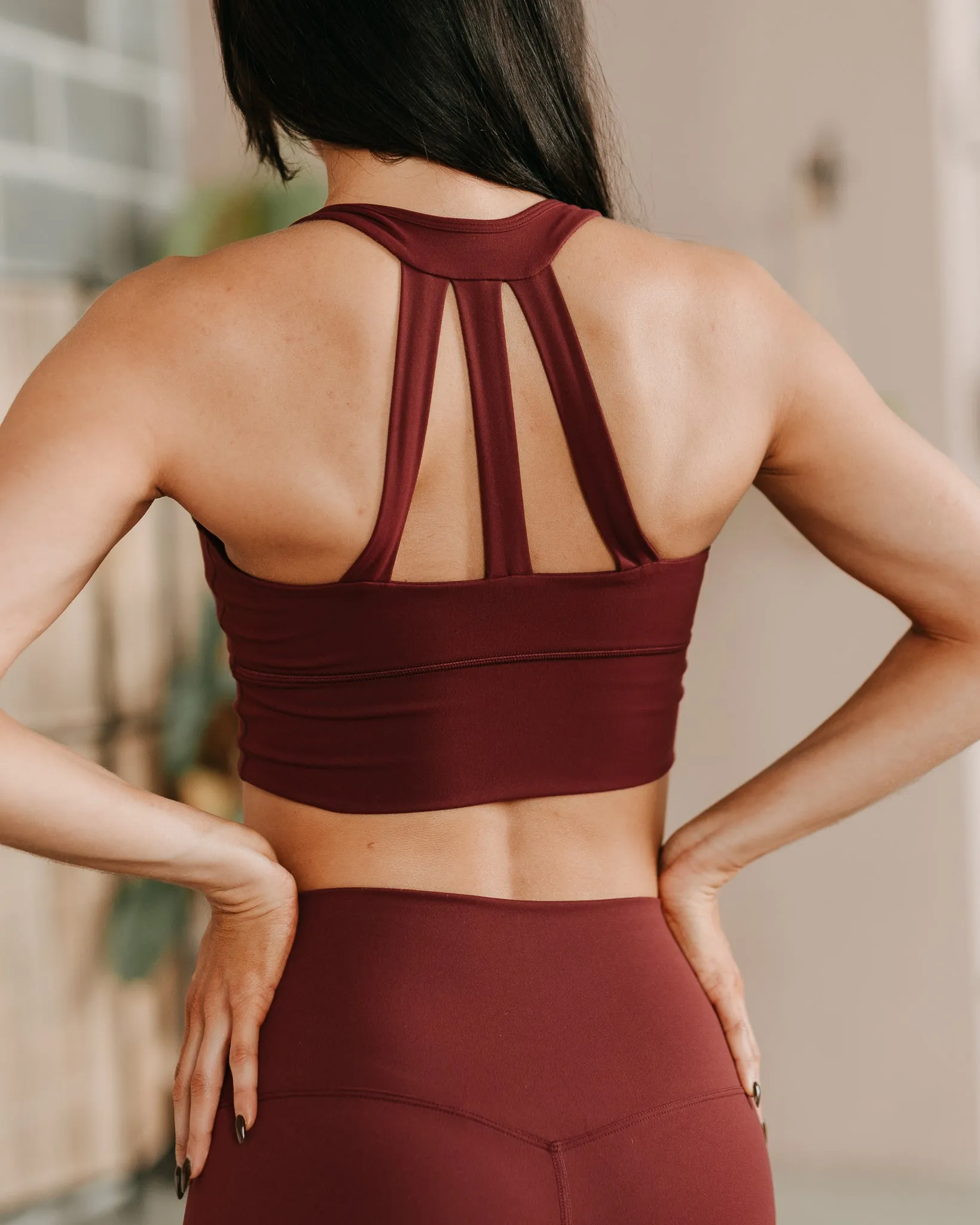 The Flex Sports Bra in Burgundy