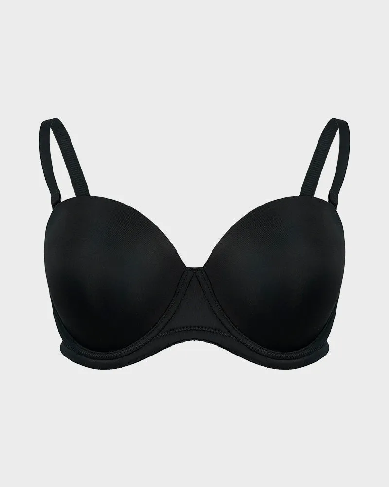 Versatile Molded Cup Underwire Bra with Removable Straps