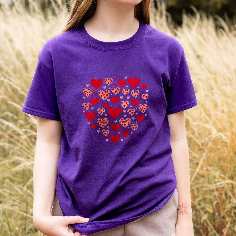 Women Happy Valentine's Day Red Heart Print Graphic T-shirt