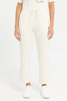 Women Ivory Straight Leg Active Pants