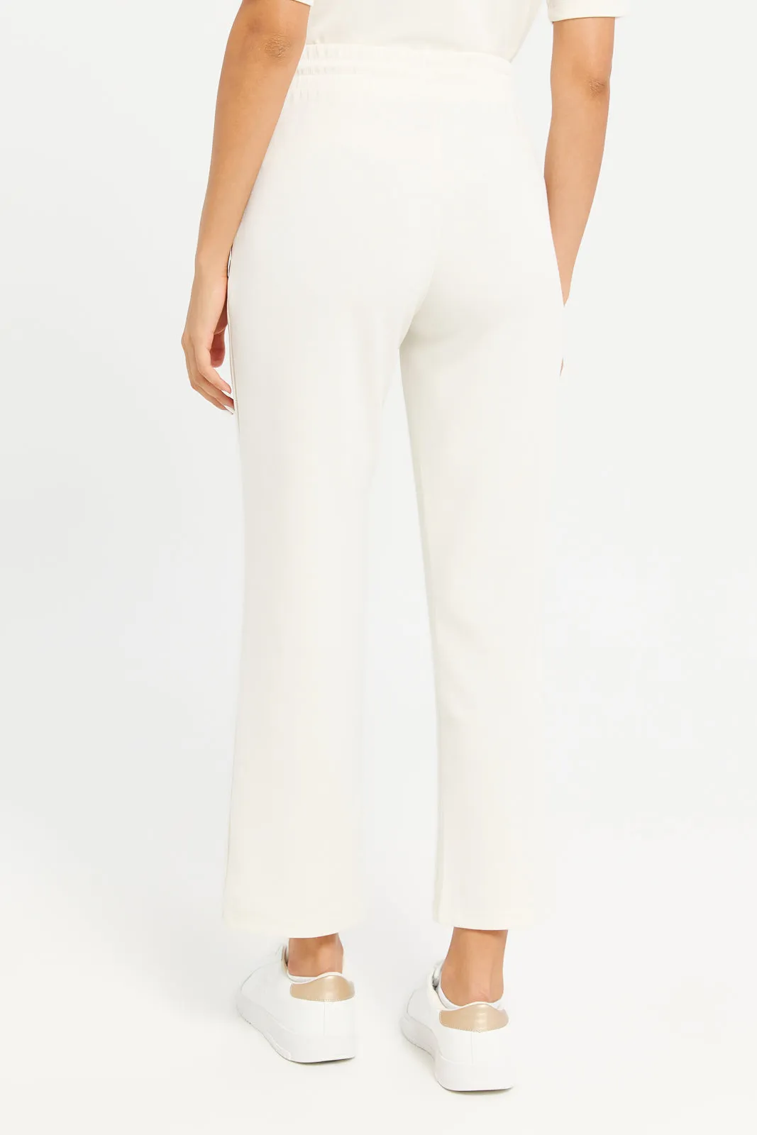 Women Ivory Straight Leg Active Pants