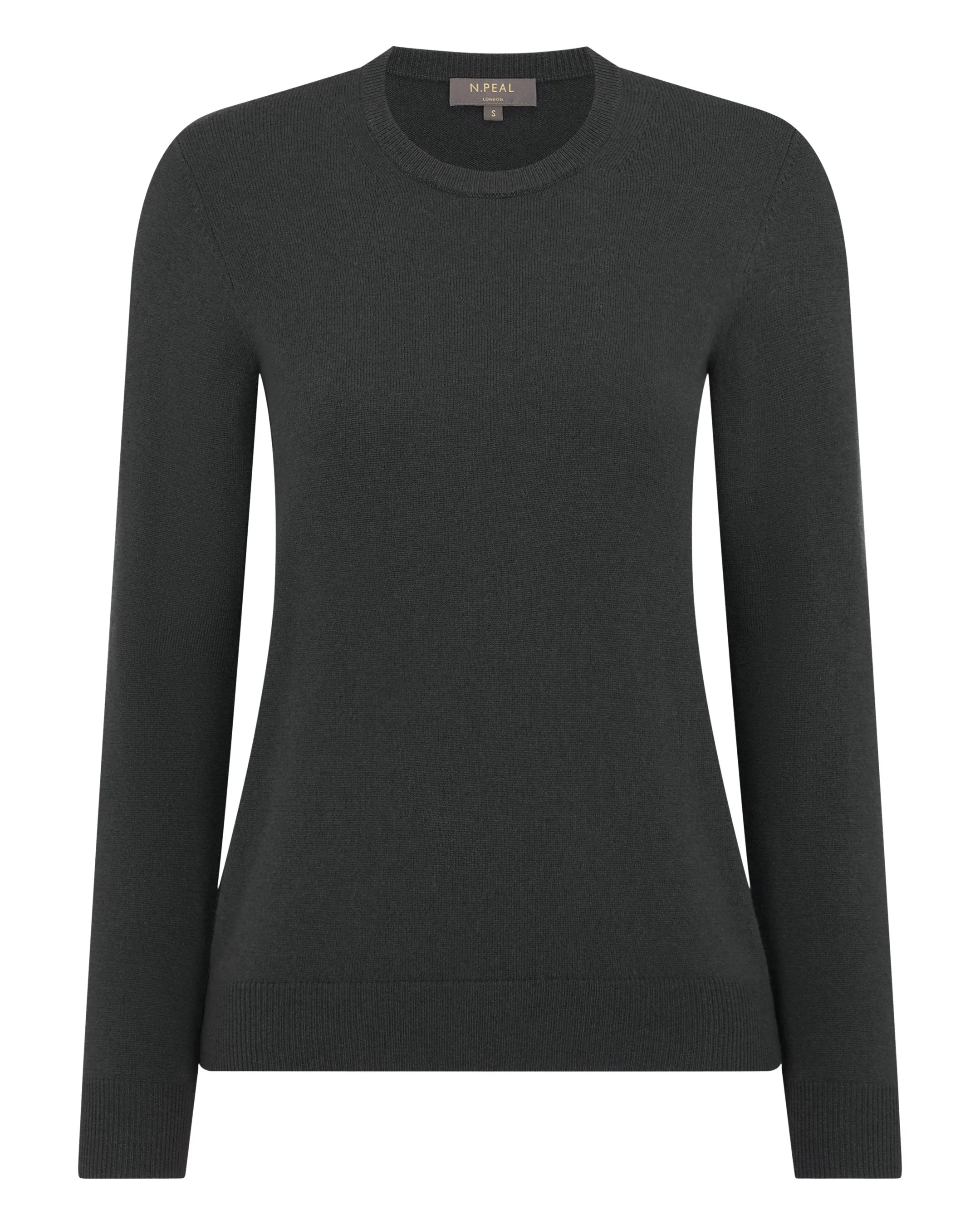 Women's Evie Classic Round Neck Cashmere Jumper Anthracite Grey