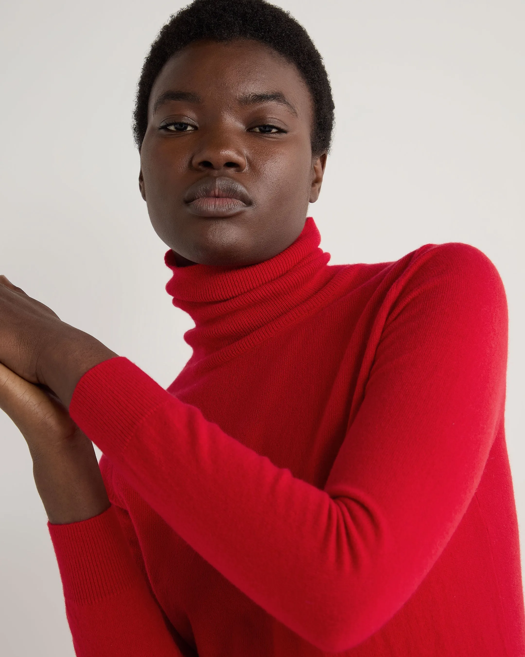 Women's Luna Roll Neck Cashmere Jumper Riding Red