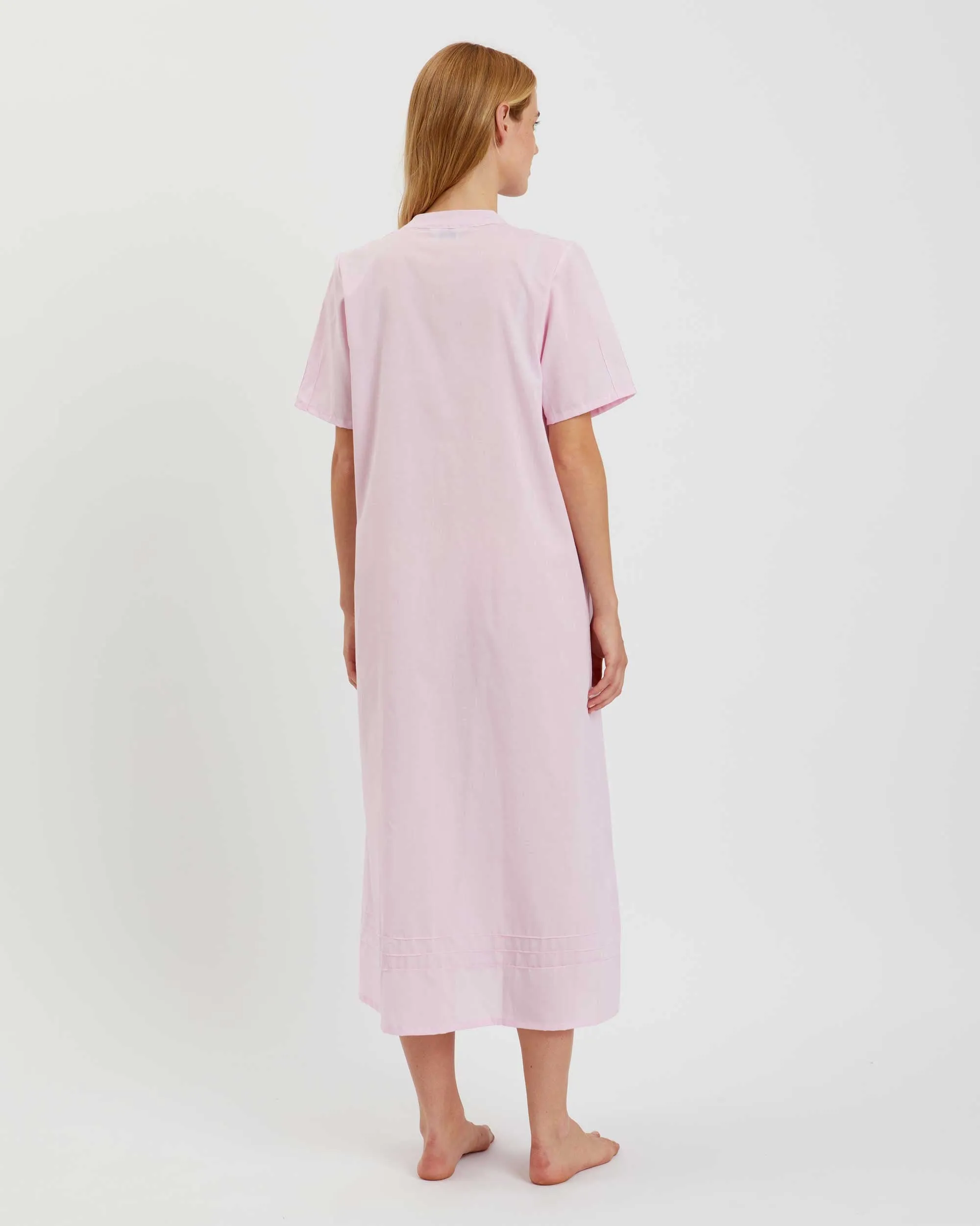 Women's Victoria Cotton Short Sleeve Nightdress - Pink