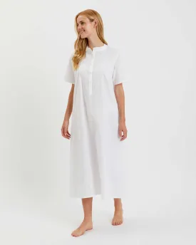 Women's Victoria Cotton Short Sleeve Nightdress - White