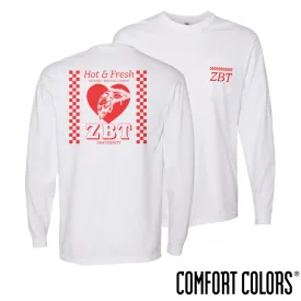 ZBT Comfort Colors Hot and Fresh Pizza Long Sleeve Tee