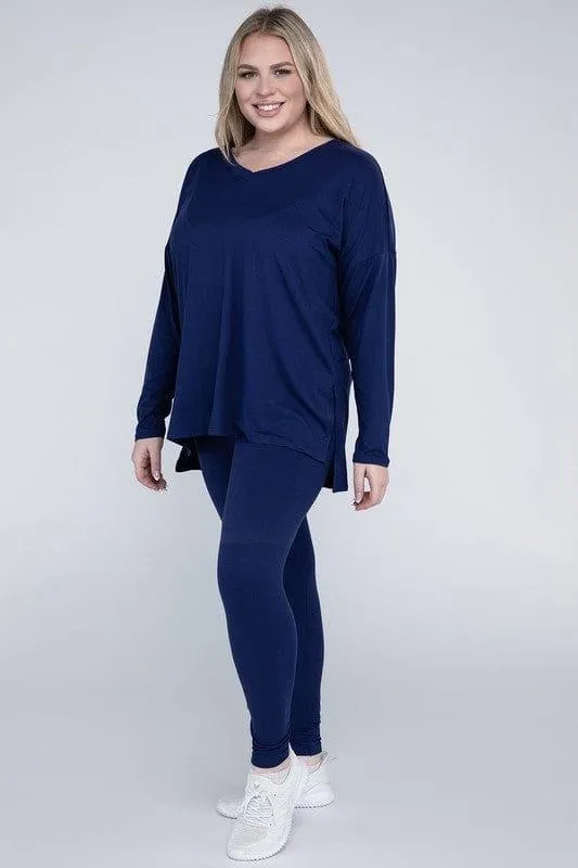 Zenana Plus Size Buttery Soft Loungewear Set