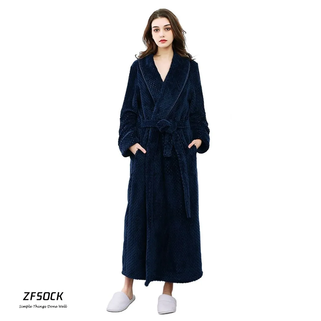 ZFSOCK Classic Thick Comfy Dressing Gown Bathrobe for Men and Women Unisex Gift Ideas Wedding robe Luxury bathrobe quality